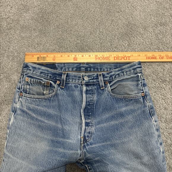 Vintage Levis 501 XX Jeans 34x34 Men Blue Button Fly Made in USA 90s Distressed - Picture 7 of 9